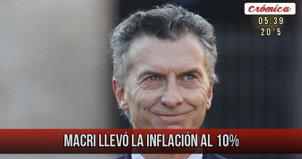 Placas Rojas - Macri llevó la inflación al 10%