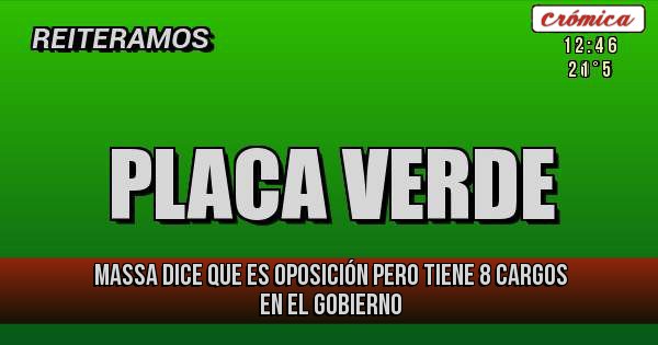 Placas Rojas - Massa dice que es oposición pero tiene 8 cargos en el gobierno