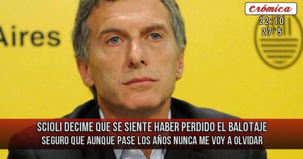 Placas Rojas - Scioli decime que se siente haber perdido el balotaje seguro que aunque pase los años nunca me voy a olvidar