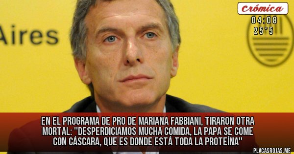 Placas Rojas - En el programa de PRO de Mariana Fabbiani, tiraron otra mortal: ''desperdiciamos mucha comida, la papa se come con cáscara, que es donde está toda la proteína''