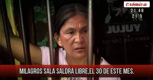 Placas Rojas - Milagros Sala saldrá libre,el 30 de este mes.