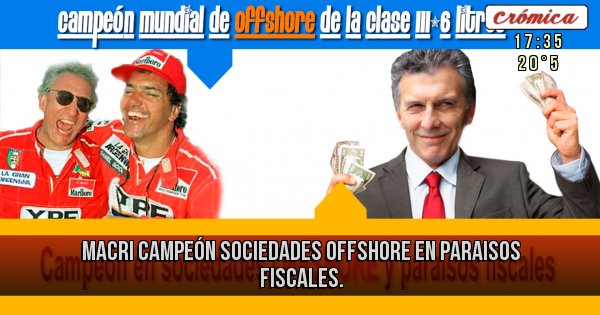 Placas Rojas - Macri Campeón Sociedades OFFSHORE en paraisos fiscales. Placas Rojas - Macri Campeón Sociedades OFFSHORE en paraisos fiscales.