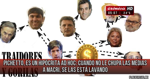 Placas Rojas - Pichetto, es un hipócrita ad hoc: cuando no le chupa las medias a macri, se las está lavando