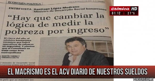 Placas Rojas - el macrismo es el acv diario de nuestros sueldos 