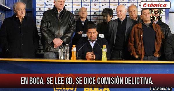 Placas Rojas - En Boca, se lee CD. Se dice COMISIÒN DELICTIVA. 