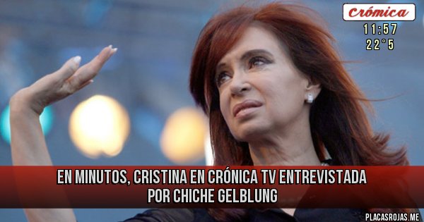 Placas Rojas - En minutos, Cristina en Crónica TV entrevistada por Chiche Gelblung
