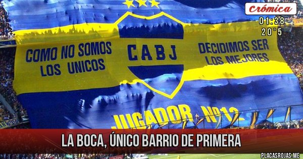 Placas Rojas - LA BOCA, ÚNICO BARRIO DE PRIMERA