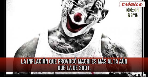 Placas Rojas -  LA INFLACIÓN QUE PROVOCÓ MACRI ES MÁS ALTA AÚN QUE LA DE 2001.