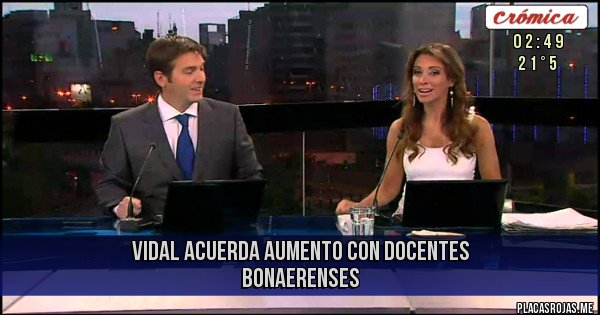 Placas Rojas - Vidal acuerda aumento con docentes bonaerenses