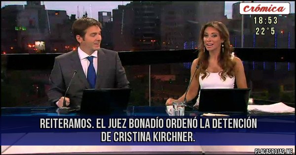Placas Rojas - Reiteramos. El Juez Bonadío ordenó la detención de Cristina Kirchner. 