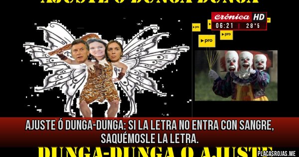 Placas Rojas - ajuste ó dunga-dunga: si la letra no entra con sangre, saquémosle la letra.
