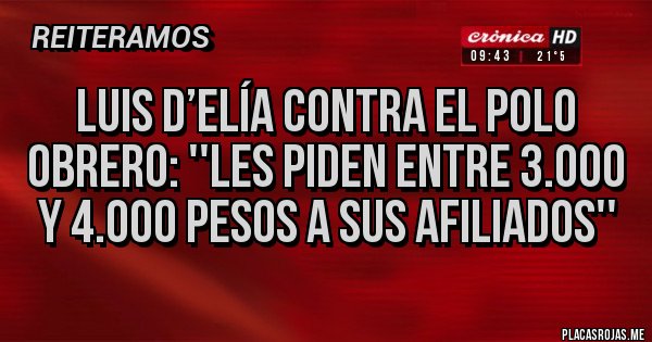 Placas Rojas - Luis D’Elía contra el Polo Obrero: ''Les piden entre 3.000 y 4.000 pesos a sus afiliados''
