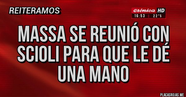 Placas Rojas - Massa se reunió con Scioli para que le dé una mano Placas Rojas - Massa se reunió con Scioli para que le dé una mano