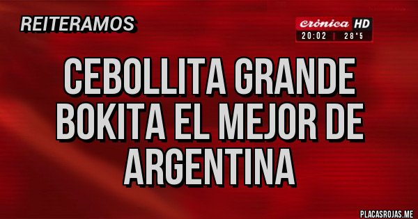 Placas Rojas - CEBOLLITA GRANDE BOKITA EL MEJOR DE ARGENTINA 