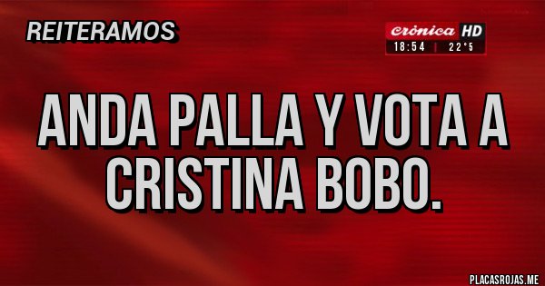 Placas Rojas - Anda palla y vota a Cristina bobo.