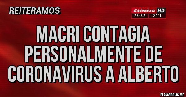 Placas Rojas - Macri contagia PERSONALMENTE de coronavirus a Alberto