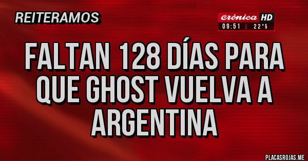 Placas Rojas - Faltan 128 días para que Ghost vuelva a Argentina