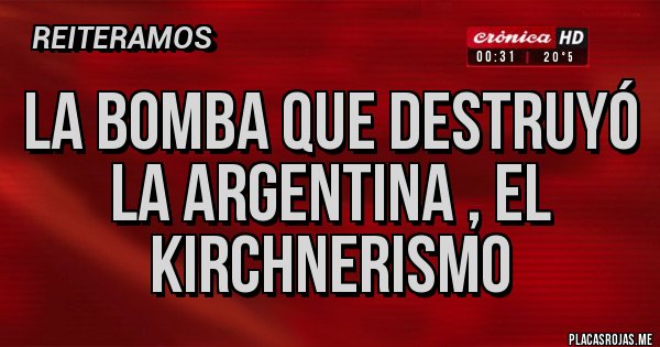 Placas Rojas - La bomba que destruyó la Argentina , el kirchnerismo 