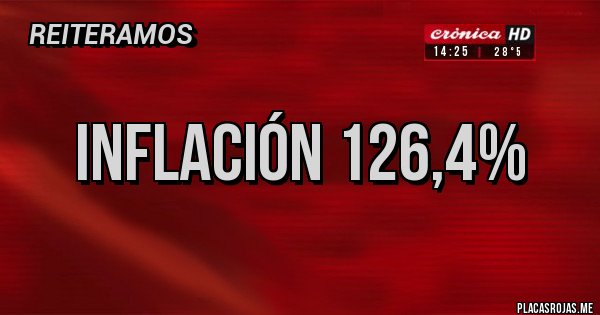 Placas Rojas - inflación 126,4%