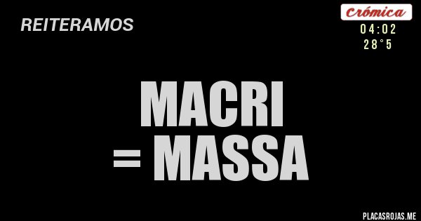 Placas Rojas -                        MACRI = MASSA