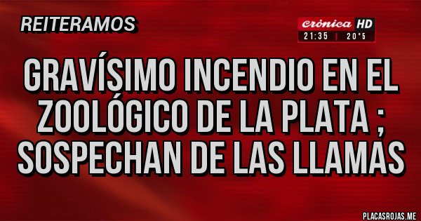 Placas Rojas - Gravísimo incendio en el zoológico de La Plata ; sospechan de las llamas 