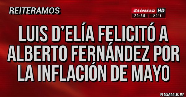 Placas Rojas - Luis D’Elía felicitó a Alberto Fernández por la inflación de mayo