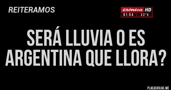 Placas Rojas - Será lluvia o es Argentina que llora?