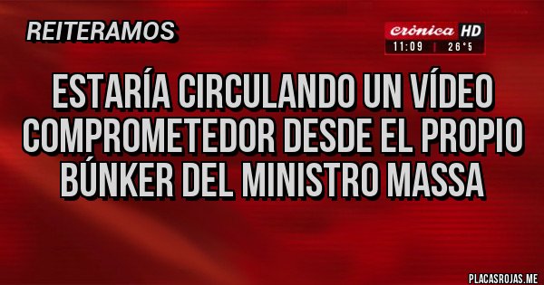 Placas Rojas - Estaría circulando un vídeo comprometedor desde el propio búnker del ministro massa Placas Rojas - Estaría circulando un vídeo comprometedor desde el propio búnker del ministro massa