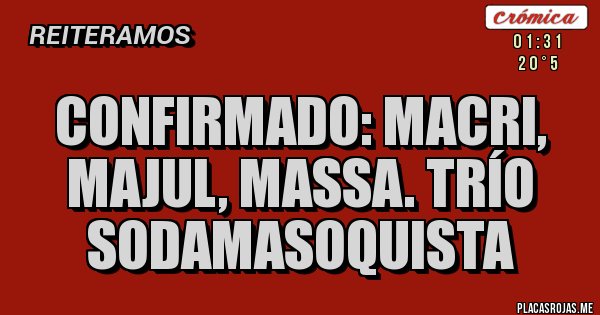 Placas Rojas - Confirmado: Macri, Majul, Massa. Trío sodamasoquista