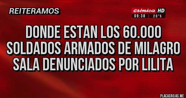 Placas Rojas - Donde estan los 60.000 soldados armados de MILAGRO SALA denunciados por LILITA