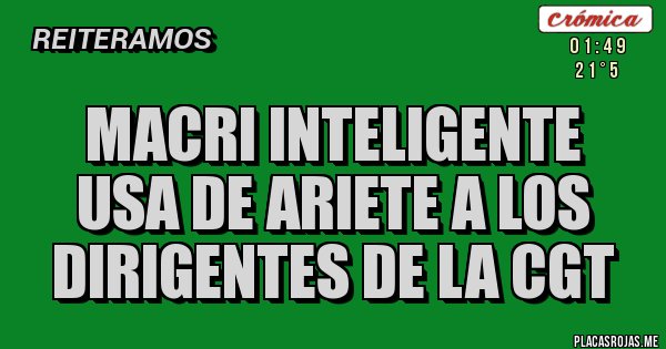 Placas Rojas - MACRI INTELIGENTE USA DE ARIETE A LOS DIRIGENTES DE LA CGT