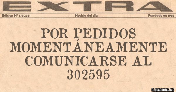 Placas Rojas - POR PEDIDOS MOMENTÁNEAMENTE COMUNICARSE AL 302595