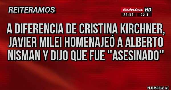 Placas Rojas - A diferencia de Cristina Kirchner, Javier Milei homenajeó a Alberto Nisman y dijo que fue ''asesinado''