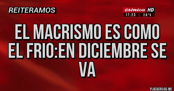 Placas Rojas - EL MACRISMO ES COMO EL FRIO:EN DICIEMBRE SE VA