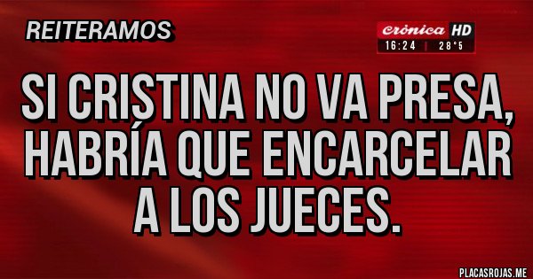 Placas Rojas - Si Cristina no va presa, habría que encarcelar a los jueces.