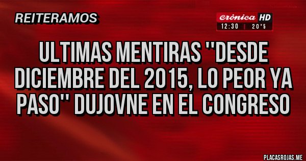 Placas Rojas - ULTIMAS MENTIRAS ''desde diciembre del 2015, lo peor ya paso'' Dujovne en el Congreso