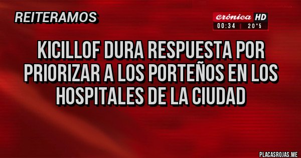 Placas Rojas - Kicillof dura respuesta por priorizar a los porteños en los hospitales de la Ciudad
