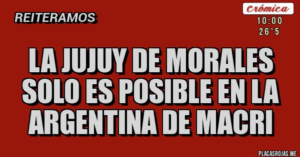 Placas Rojas - La Jujuy de Morales solo es posible en la Argentina de Macri