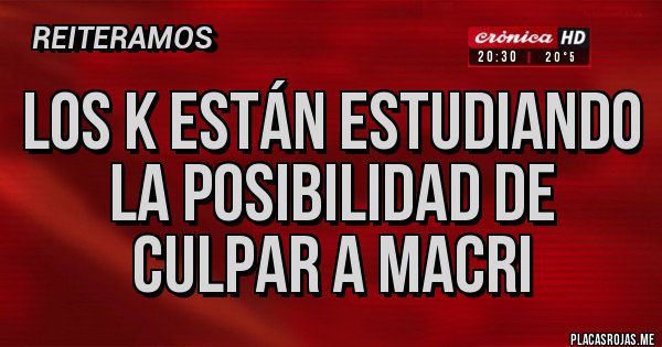 Placas Rojas - Los K están estudiando la posibilidad de culpar a Macri 
