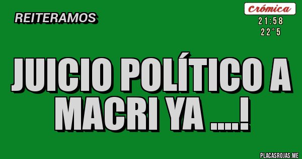 Placas Rojas - JUICIO POLÍTICO A MACRI YA ....!