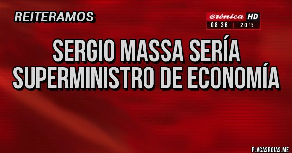 Placas Rojas - Sergio Massa sería superministro de Economía
