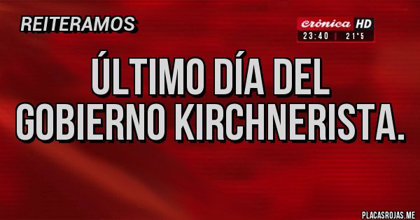 Placas Rojas - Último día del gobierno kirchnerista. 
