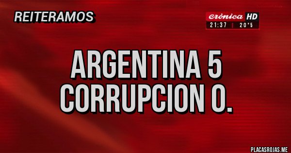Placas Rojas - ARGENTINA 5
CORRUPCION 0.
