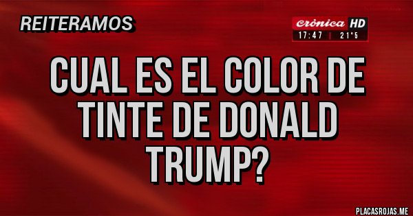 Placas Rojas - CUAL ES EL COLOR DE TINTE DE DONALD TRUMP?
