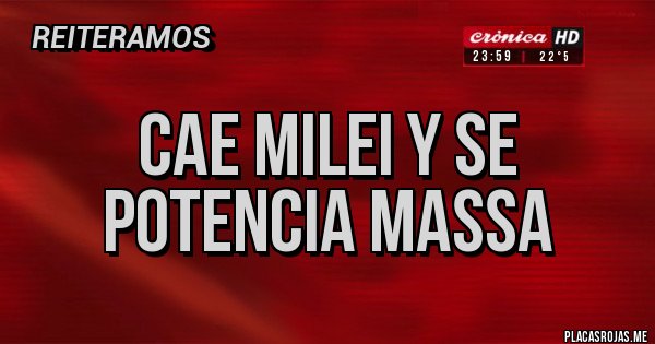 Placas Rojas - Cae Milei y se potencia massa