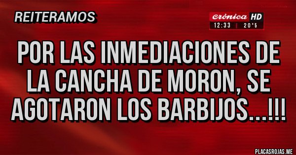 Placas Rojas - Por las inmediaciones de la Cancha de Moron, se agotaron los barbijos...!!!