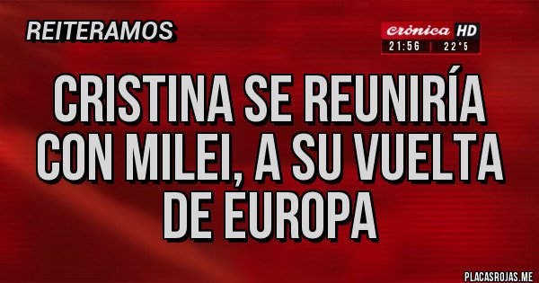 Placas Rojas - Cristina se reuniría con Milei, a su vuelta de Europa 