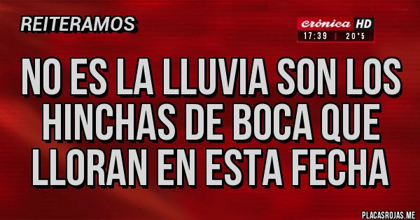 Placas Rojas - No es la lluvia son los hinchas de boca que lloran en esta fecha 