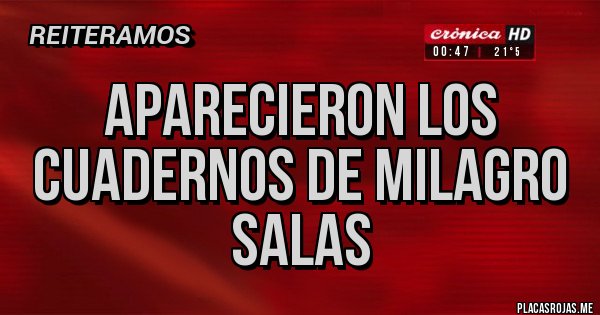 Placas Rojas - APARECIERON LOS CUADERNOS DE MILAGRO SALAS