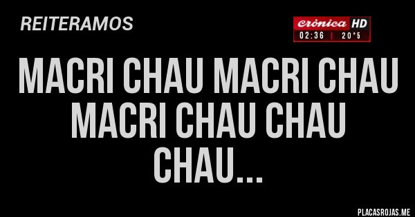 Placas Rojas - Macri chau Macri chau Macri chau chau chau...